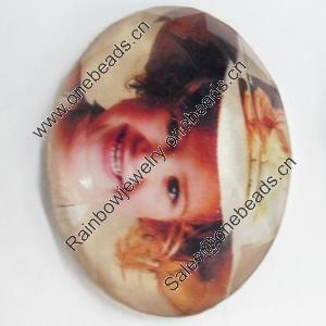 Resin Cabochons, No-Hole Jewelry findings, Faceted Oval, 18x25mm, Sold by PC  