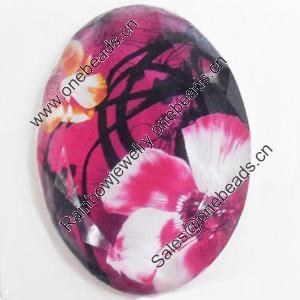 Resin Cabochons, No-Hole Jewelry findings, Faceted Oval, 39x53mm, Sold by PC  