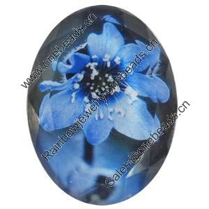 Resin Cabochons, No-Hole Jewelry findings, Faceted Oval, 25x35mm, Sold by PC  