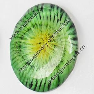 Resin Cabochons, No-Hole Jewelry findings, Faceted Oval, 30x45mm, Sold by PC  