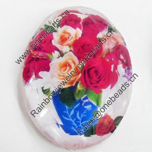 Resin Cabochons, No-Hole Jewelry findings, Faceted Oval, 30x45mm, Sold by PC  