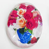 Resin Cabochons, No-Hole Jewelry findings, Faceted Oval, 25x35mm, Sold by PC  