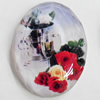 Resin Cabochons, No-Hole Jewelry findings, Faceted Oval, 39x53mm, Sold by PC  