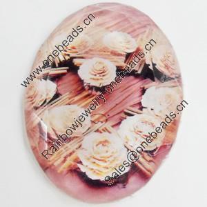 Resin Cabochons, No-Hole Jewelry findings, Faceted Oval, 39x53mm, Sold by PC  