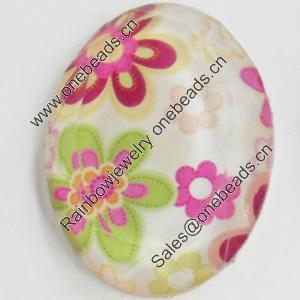 Resin Cabochons, No-Hole Jewelry findings, Faceted Oval, 39x53mm, Sold by PC  