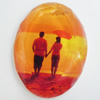 Resin Cabochons, No-Hole Jewelry findings, Faceted Oval, 39x53mm, Sold by PC  