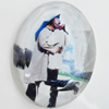 Resin Cabochons, No-Hole Jewelry findings, Faceted Oval, 39x53mm, Sold by PC  