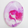 Resin Cabochons, No-Hole Jewelry findings, Faceted Oval, 30x45mm, Sold by PC  
