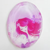 Resin Cabochons, No-Hole Jewelry findings, Faceted Oval, 25x35mm, Sold by PC  