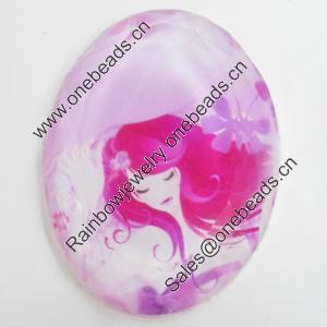 Resin Cabochons, No-Hole Jewelry findings, Faceted Oval, 18x25mm, Sold by PC  