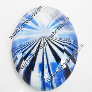 Resin Cabochons, No-Hole Jewelry findings, Faceted Oval, 39x53mm, Sold by PC  