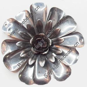 Iron Jewelry Finding Pendant Lead-free, Flower 56mm, Sold by PC  