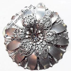 Iron Jewelry Finding Pendant Lead-free, Flower 60x63mm, Sold by PC  