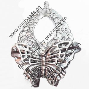 Iron Jewelry Finding Pendant Lead-free, 57x69mm, Sold by PC