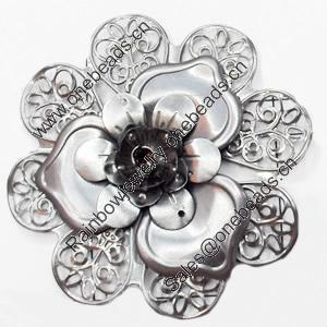 Iron Jewelry Finding Connector Lead-free, Flower, 60mm, Sold by PC