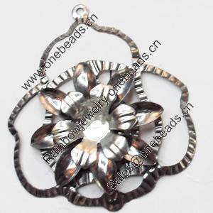 Iron Jewelry Finding Pendant Lead-free, Flower 35x42mm, Sold by PC