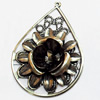 Iron Jewelry Finding Pendant Lead-free, Teardrop, 43x58mm, Sold by PC