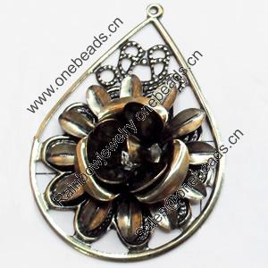 Iron Jewelry Finding Pendant Lead-free, Teardrop, 43x58mm, Sold by PC