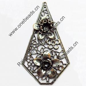 Iron Jewelry Finding Pendant Lead-free, 40x70mm, Sold by PC