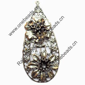 Iron Jewelry Finding Pendant Lead-free, 38x88mm, Sold by PC