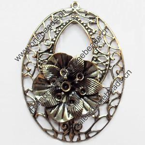 Iron Jewelry Finding Pendant Lead-free, 46x65mm, Sold by PC