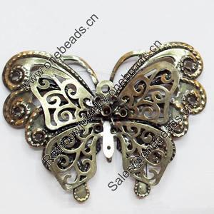 Iron Jewelry Finding Pendant Lead-free, Butterfly, 85x65mm, Sold by PC