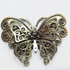 Iron Jewelry Finding Pendant Lead-free, Butterfly, 85x65mm, Sold by PC