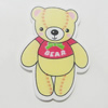 Acrylic Cabochons, No-Hole Jewelry findings, Bear 35x46mm, Sold by Bag  