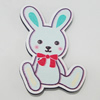 Wood Cabochons, No-Hole Jewelry findings, Rabbit 32x45mm, Sold by Bag  