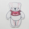 Acrylic Cabochons, No-Hole Jewelry findings, Bear 34x46mm, Sold by Bag  