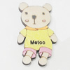 Wood Cabochons, No-Hole Jewelry findings, Bear 20x35mm, Sold by Bag  