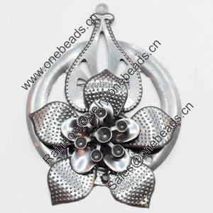 Iron Jewelry Finding Pendant Lead-free, 42x60mm, Sold by PC