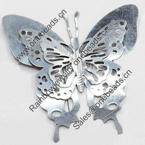 Iron Jewelry Finding Connector Lead-free, Butterfly, 65x60mm, Sold by PC