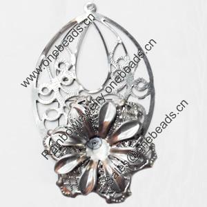 Iron Jewelry Finding Pendant Lead-free, 40x66mm, Sold by PC  
