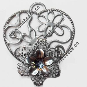 Iron Jewelry Finding Pendant Lead-free, 55x65mm, Sold by PC  