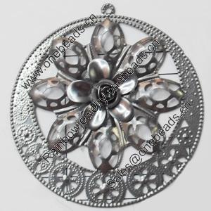 Iron Jewelry Finding Pendant Lead-free, 58x61mm, Sold by PC  