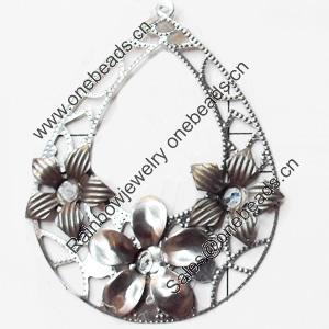 Iron Jewelry Finding Pendant Lead-free, 45x59mm, Sold by PC  