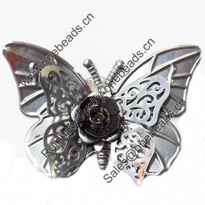 Iron Jewelry Finding Pendant Lead-free, Butterfly, 61x42mm, Sold by PC  