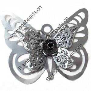 Iron Jewelry Finding Pendant Lead-free, Butterfly, 75x64mm, Sold by PC  