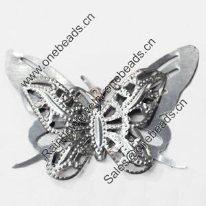 Iron Jewelry Finding Pendant Lead-free, Butterfly, 60x38mm, Sold by PC  