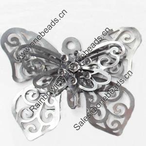 Iron Jewelry Finding Pendant Lead-free, Butterfly, 60x48mm, Sold by PC  