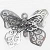 Iron Jewelry Finding Pendant Lead-free, Butterfly, 60x48mm, Sold by PC  