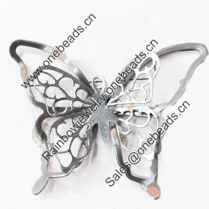 Iron Jewelry Finding Pendant Lead-free, Butterfly, 49x38mm, Sold by PC  