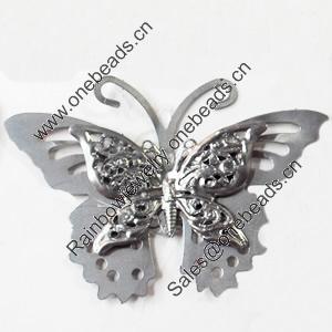 Iron Jewelry Finding Connector Lead-free, Butterfly, 67x46mm, Sold by PC  