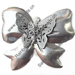 Iron Jewelry Finding Pendant Lead-free, Bowknot, 83x68mm, Sold by PC  