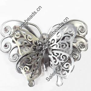 Iron Jewelry Finding Pendant Lead-free, Butterfly, 85x63mm, Sold by PC  