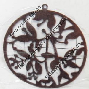 Iron Jewelry Finding Pendant Lead-free, 60mm, Sold by PC  
