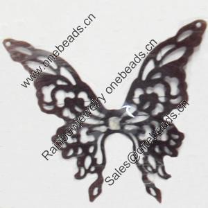 Iron Jewelry Finding Connector Lead-free, Butterfly, 68x70mm, Sold by Bag  
