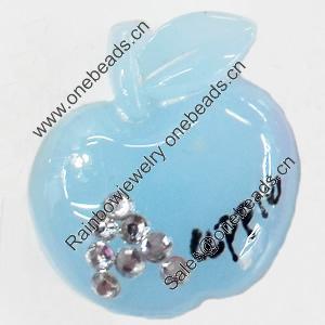 Resin Cabochons, No-Hole Jewelry findings, 28x31mm, Sold by PC  