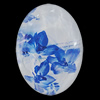 Resin Cabochons, No-Hole Jewelry findings, Faceted Flat Oval, 39x53mm, Sold by PC